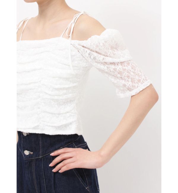 dazzlin「ギャザードロストリボントップス」|Tシャツ・カットソー|
