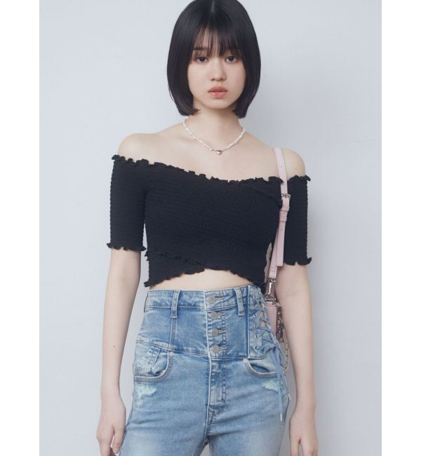 EMODA「フィットクロスバンドトップ」|Tシャツ・カットソー|