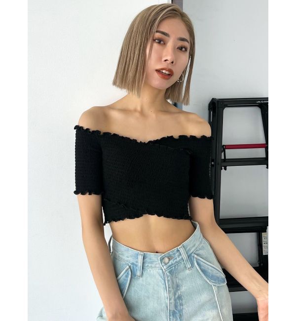 EMODA「フィットクロスバンドトップ」|Tシャツ・カットソー|