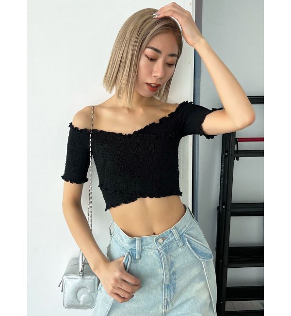 EMODA「フィットクロスバンドトップ」|Tシャツ・カットソー|