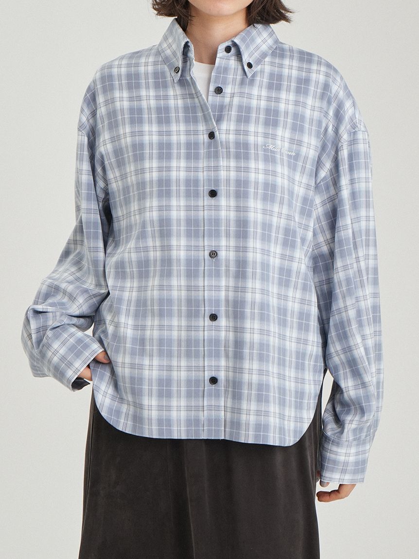 Mila Owen「カーブヘムチェックシャツ」|シャツ・ブラウス|