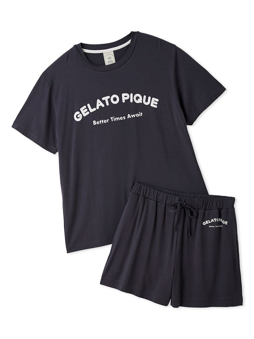 gelato pique「【接触冷感】カジュアルレーヨンロゴTシャツ&ショートパンツセット」|ルームウェア|