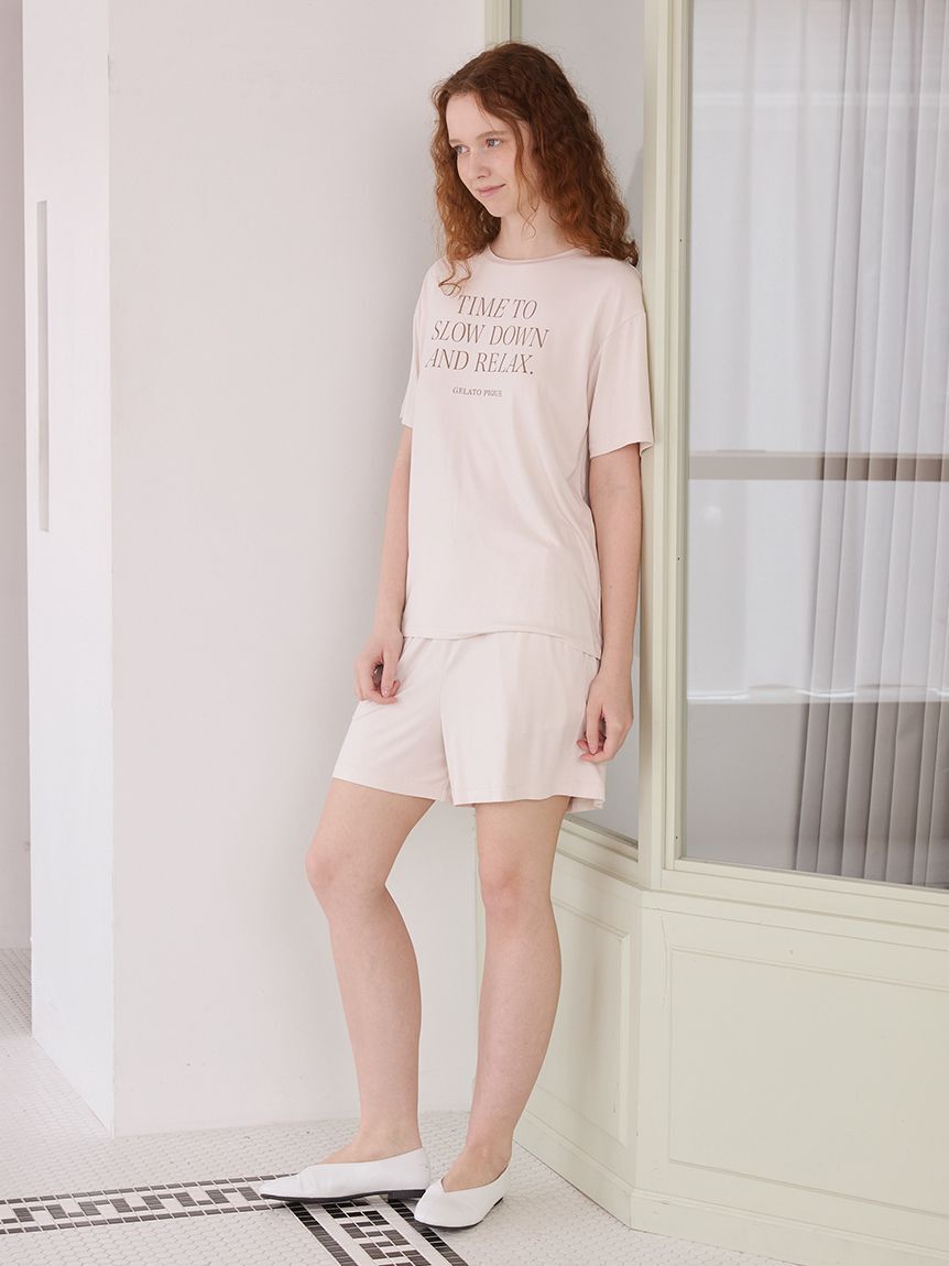 gelato pique「【接触冷感】レーヨンロゴTシャツ」|ルームウェア|