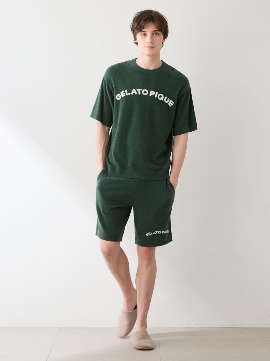 GELATO PIQUE HOMME「【HOMME】スムーズィーliteカジュアルロゴジャガードプルオーバー&ハーフパンツセット」|ルームウェア|