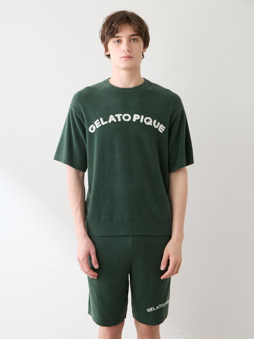 GELATO PIQUE HOMME「【HOMME】スムーズィーliteカジュアルロゴジャガードプルオーバー&ハーフパンツセット」|ルームウェア|