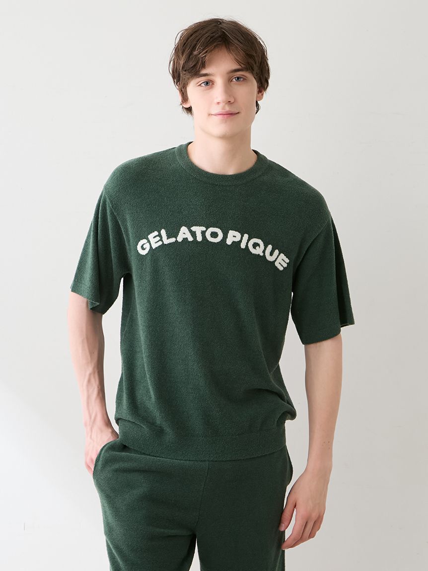 GELATO PIQUE HOMME「【HOMME】スムーズィーliteカジュアルロゴジャガードプルオーバー&ハーフパンツセット」|ルームウェア|