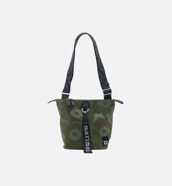 Marimekko「Carry All Unikko ショルダーバッグ」|ショルダー・メッセンジャー|ｸﾞﾘｰﾝ&times;ﾗｲﾄｸﾞﾘｰﾝ