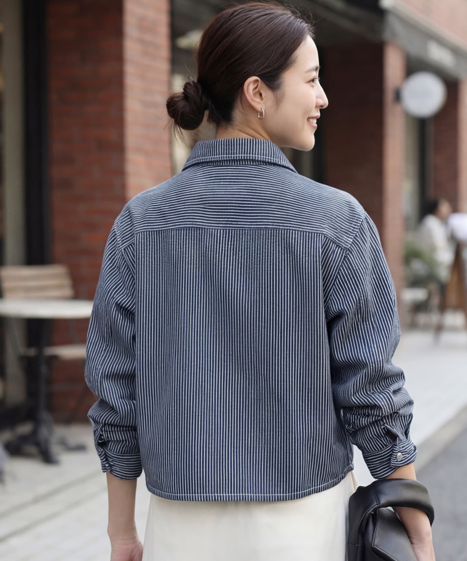 STYLE DELI「ヒッコリーストライプ柄シャツジャケット」|シャツ・ブラウス|