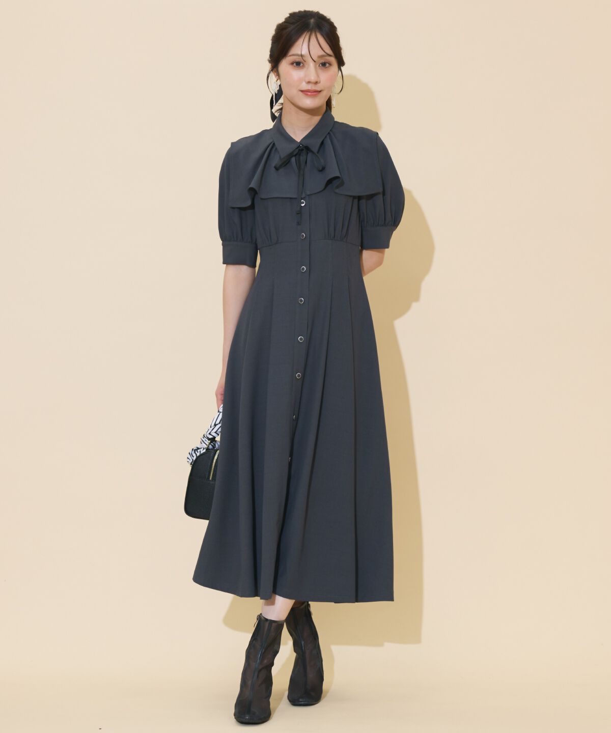 WILLSELECTION「スクエアラッフルシャツワンピース」|ワンピース|