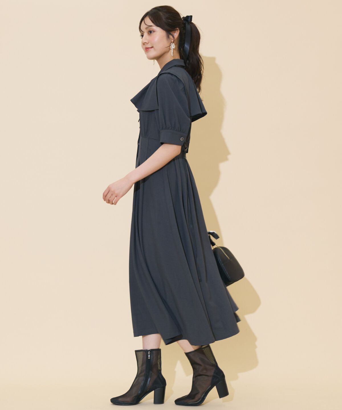 WILLSELECTION「スクエアラッフルシャツワンピース」|ワンピース|