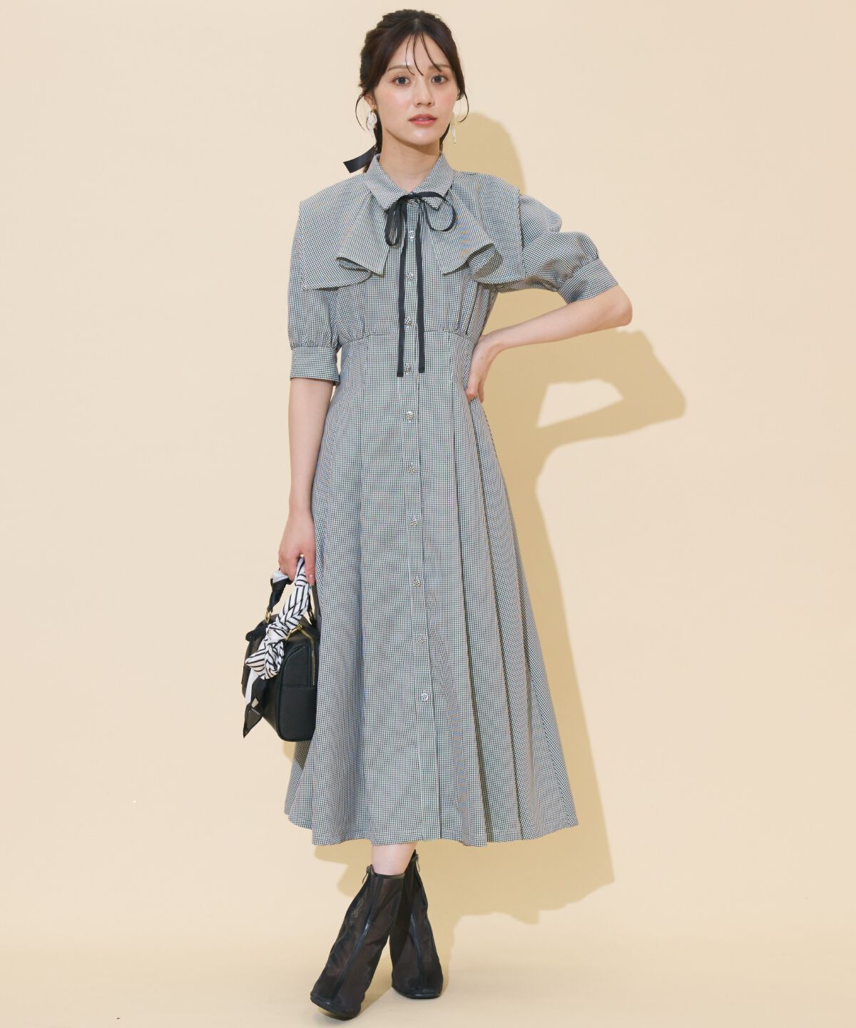 WILLSELECTION「スクエアラッフルシャツワンピース」|ワンピース|