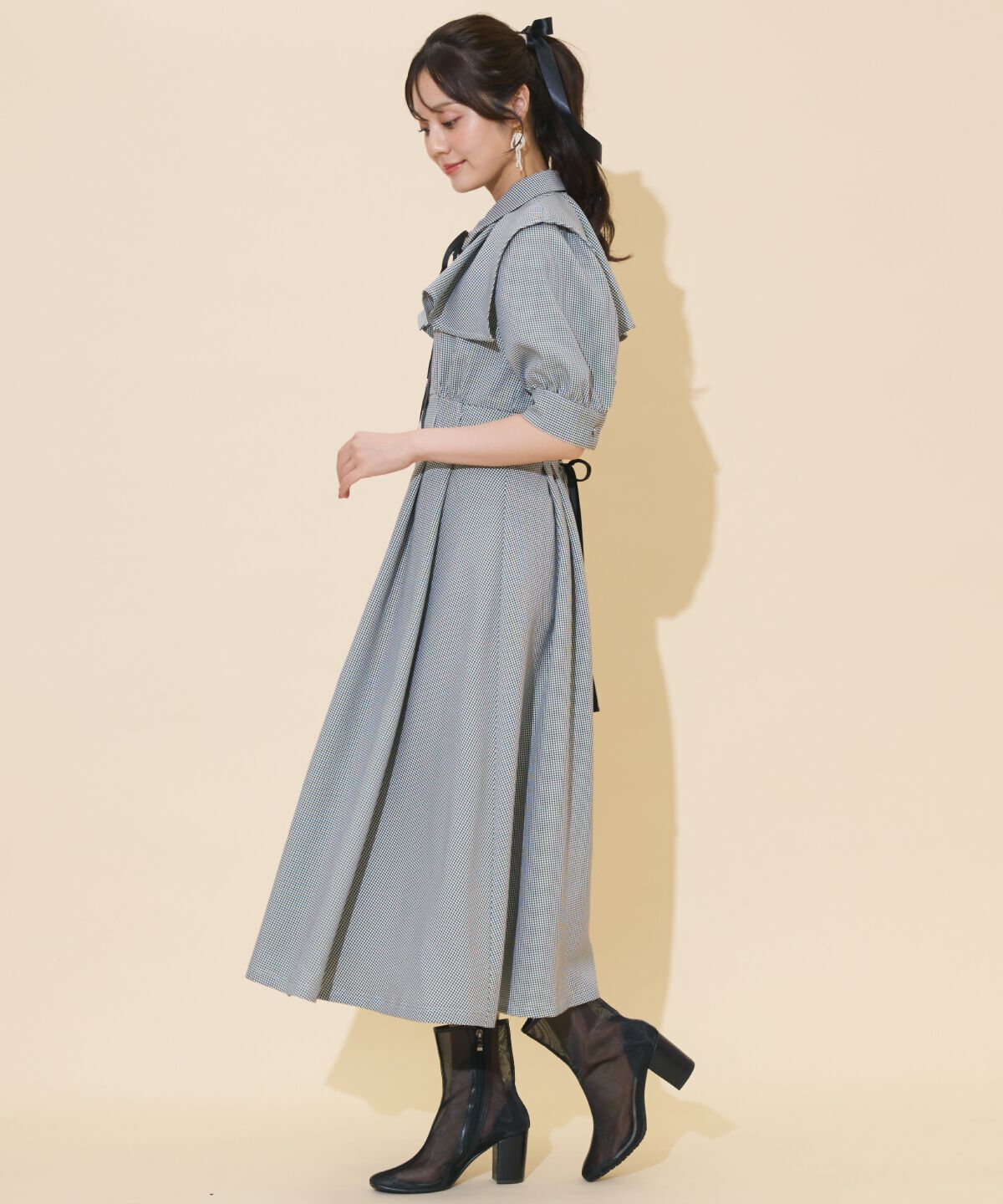 WILLSELECTION「スクエアラッフルシャツワンピース」|ワンピース|