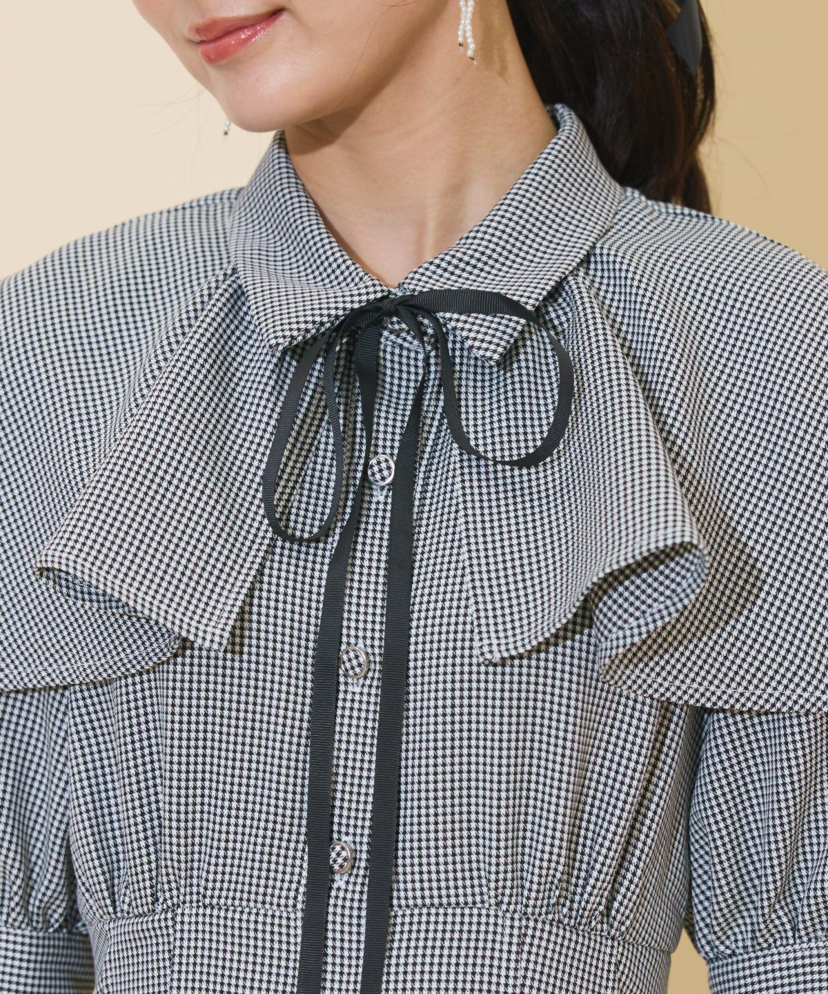 WILLSELECTION「スクエアラッフルシャツワンピース」|ワンピース|