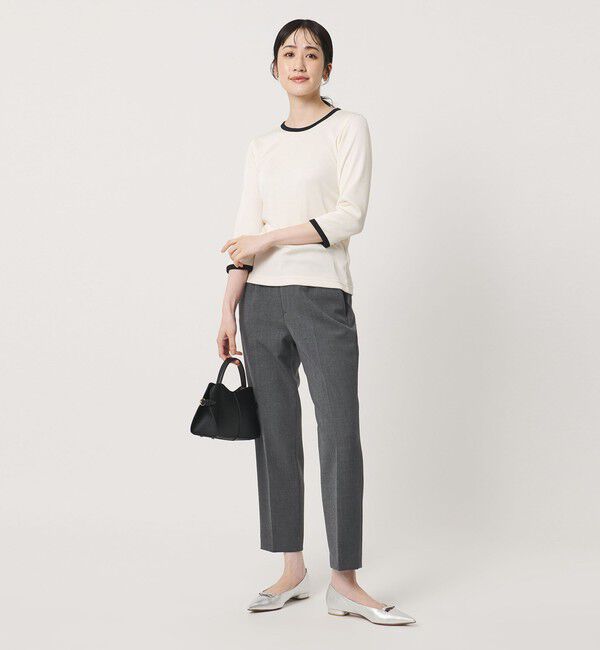 UNITED ARROWS「ダブルクロス スリムパンツ ‐ストレッチ ウォッシャブル‐」|スラックス|