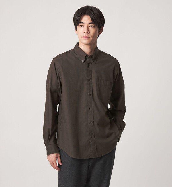 UNITED ARROWS green label relaxing「ナチュラルフィット ビエラボタンダウン 長袖 シャツ」|シャツ・ブラウス|DK.BROWN