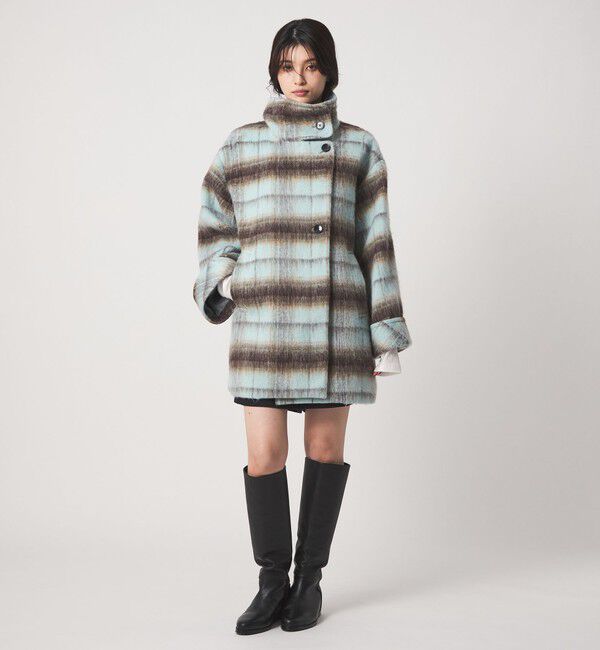 EMMEL REFINES「＜EMMEL REFINES＞EM シャギー チェック ミディアム コート」|その他|