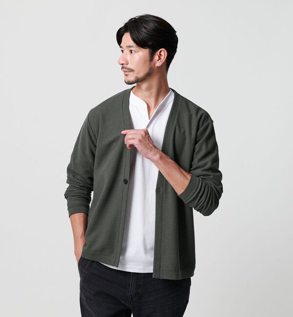 BEAUTY&YOUTH UNITED ARROWS「【WEB限定 WARDROBE SMART】エアリー カノコ  カーディガン 【抗菌・防臭】」|カーディガン|DK.GRAY