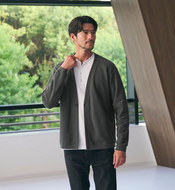 BEAUTY&YOUTH UNITED ARROWS「【WEB限定 WARDROBE SMART】エアリー カノコ  カーディガン 【抗菌・防臭】」|カーディガン|