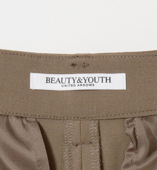 BEAUTY&YOUTH UNITED ARROWS「毛ポリエステルブレンド トロピカル サイドタック ワイドパンツ」|スラックス|