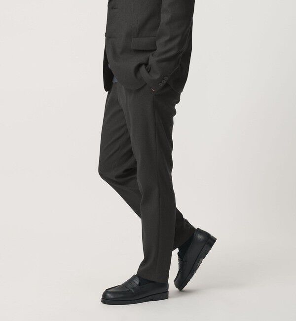 BEAUTY&YOUTH UNITED ARROWS「リサイクル ポリエステル 1プリーツ テーパード パンツ NO.3 セットアップ対応 ヨコストレッチ ウォッシャ」|チノ|DK.GRAY
