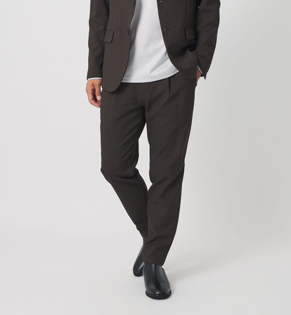 BEAUTY&YOUTH UNITED ARROWS「リサイクル ポリエステル 1プリーツ テーパード パンツ NO.3 セットアップ対応 ヨコストレッチ ウォッシャ」|チノ|
