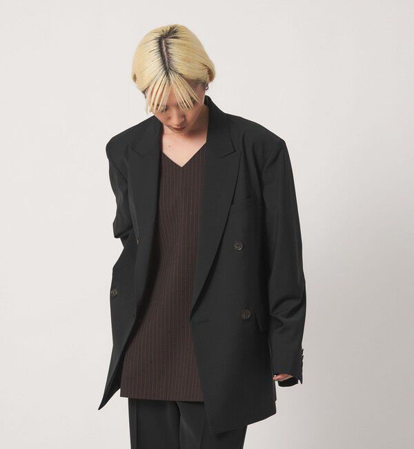 BEAUTY&YOUTH UNITED ARROWS「毛ポリエステルブレンド トロピカル ダブルジャケット」|テーラードジャケット|BLACK