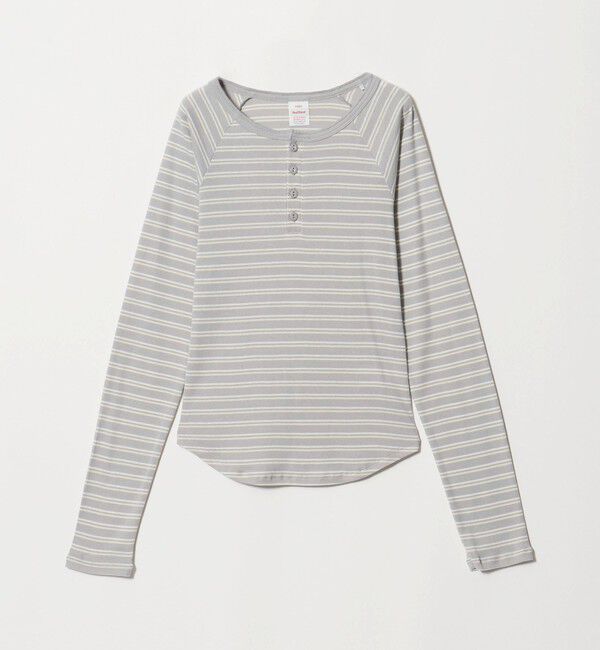 BEAUTY&YOUTH UNITED ARROWS「【別注】＜Healthknit＞ボーダー ヘンリーネック プルオーバー」|Tシャツ・カットソー|LT.GRAY