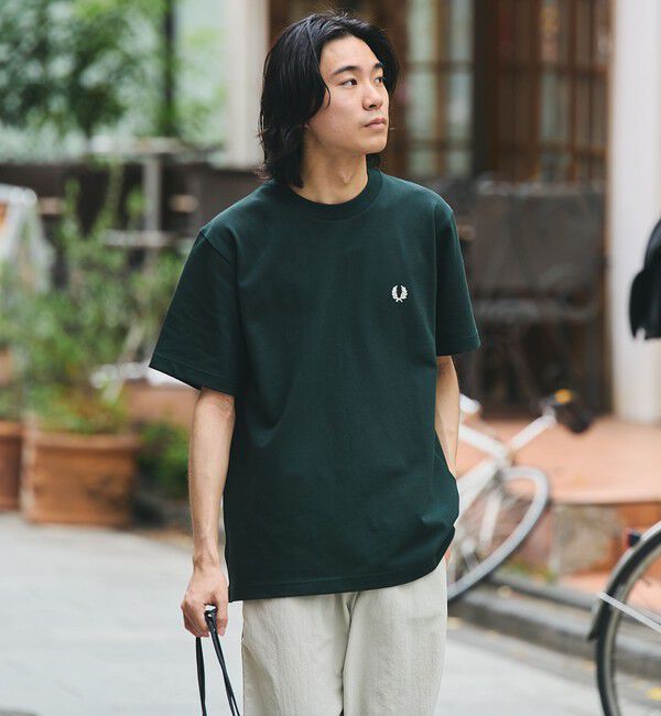 SHIPS「【SHIPS別注】FRED PERRY: ワンポイントロゴ ピケ Tシャツ 26SS」|Tシャツ・カットソー|ダークオリーブ