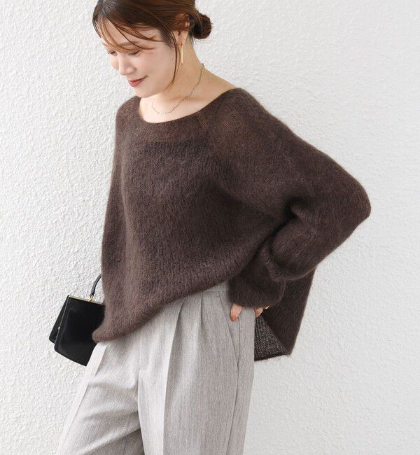 SHIPS for women「〈手洗い可能〉キッド モヘヤ 畦 プルオーバー」|ニット・セーター|