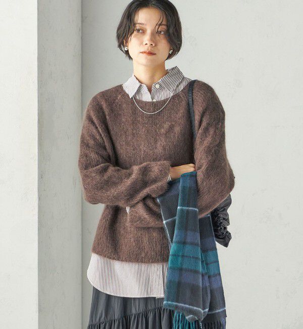 SHIPS for women「〈手洗い可能〉キッド モヘヤ 畦 プルオーバー」|ニット・セーター|