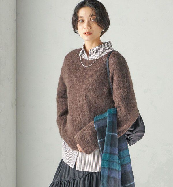 SHIPS for women「〈手洗い可能〉キッド モヘヤ 畦 プルオーバー」|ニット・セーター|
