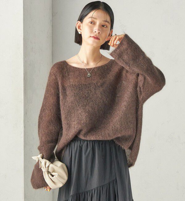 SHIPS for women「〈手洗い可能〉キッド モヘヤ 畦 プルオーバー」|ニット・セーター|