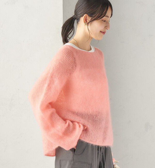 SHIPS for women「〈手洗い可能〉キッド モヘヤ 畦 プルオーバー」|ニット・セーター|