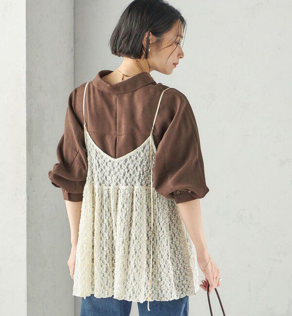 SHIPS for women「〈手洗い可能〉シュリンク レース キャミソール」|キャミソール|