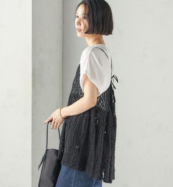 SHIPS for women「〈手洗い可能〉シュリンク レース キャミソール」|キャミソール|