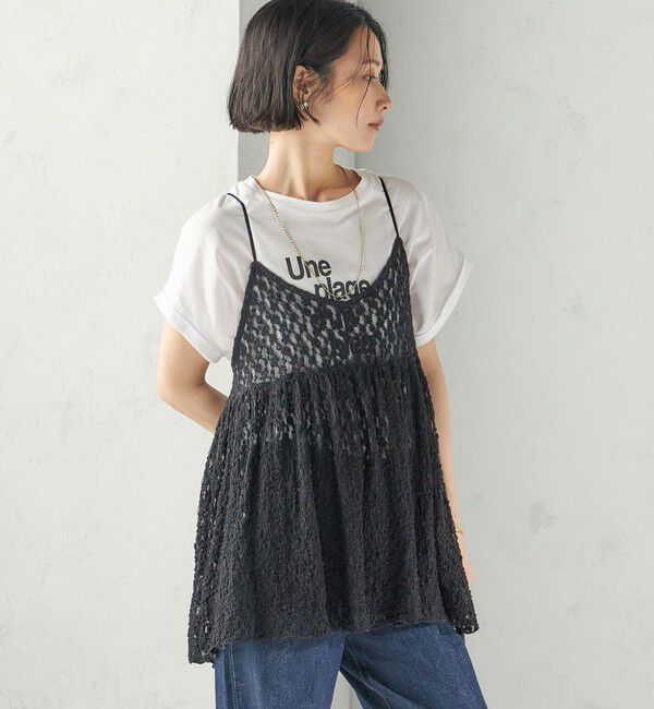 SHIPS for women「〈手洗い可能〉シュリンク レース キャミソール」|キャミソール|