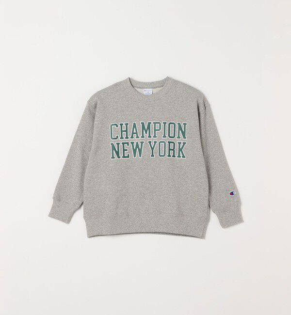 SHIPS any「Champion: クルーネック カレッジライク プリント ロゴ スウェット<KIDS>」|スウェット・ジャージ|グレー
