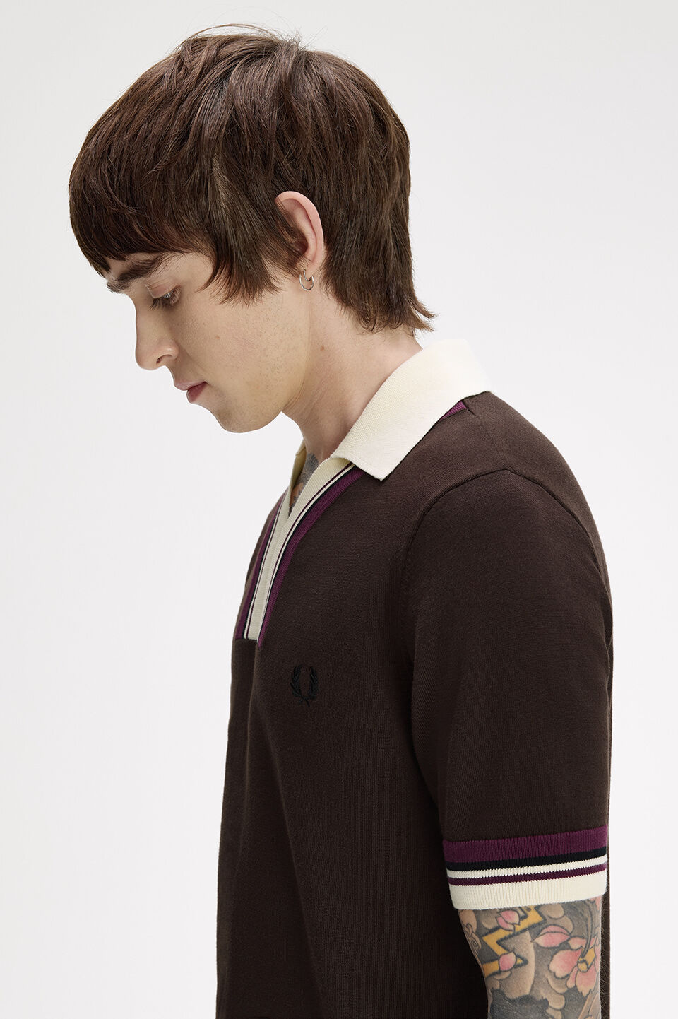 FRED PERRY 「Tipped Open Neck Knitted Shirt／オープンカラーニットポロシャツ」|ポロシャツ|