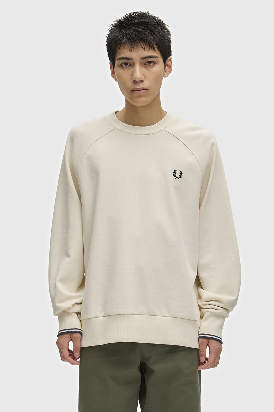 FRED PERRY 「FRED PERRY／Tipped Crew Neck Sweatshirt／ティップドクルーネックロゴスウェット」|スウェット・ジャージ|