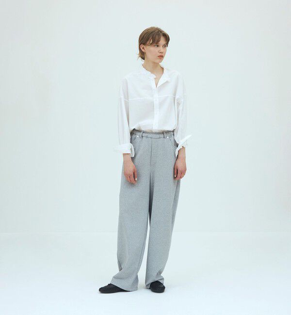 GALERIE VIE「コットンタイプライター フリルネックシャツ」|シャツ・ブラウス|