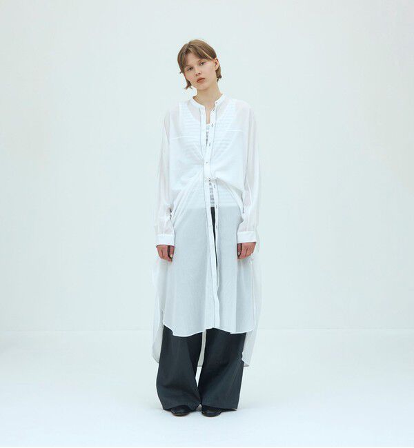 GALERIE VIE「インドコットン バンドカラーシャツワンピース」|ワンピース|