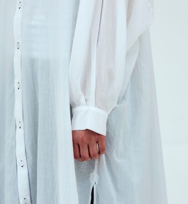 GALERIE VIE「インドコットン バンドカラーシャツワンピース」|ワンピース|