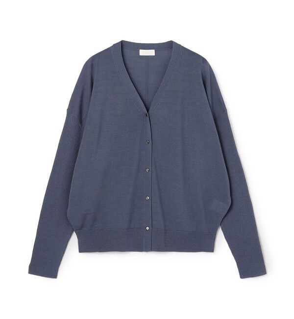 Ballsey「シルケットウール Vネックカーディガン」|カーディガン|65 ブルー