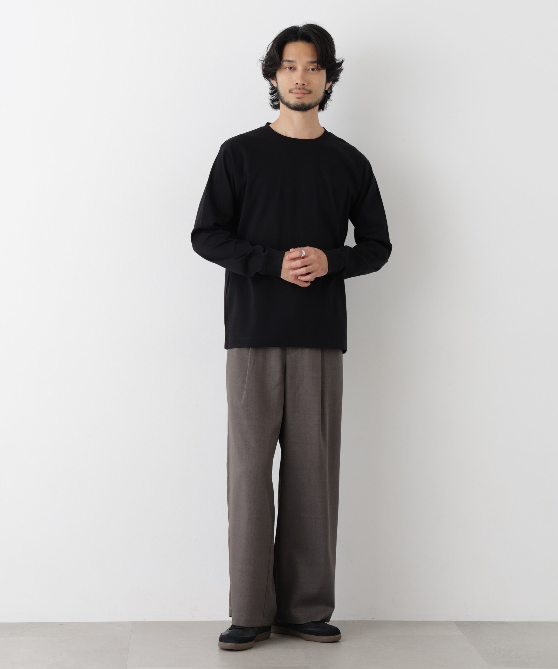 NANO universe「アンチスメルクルーネックTシャツ 長袖」|Tシャツ・カットソー|