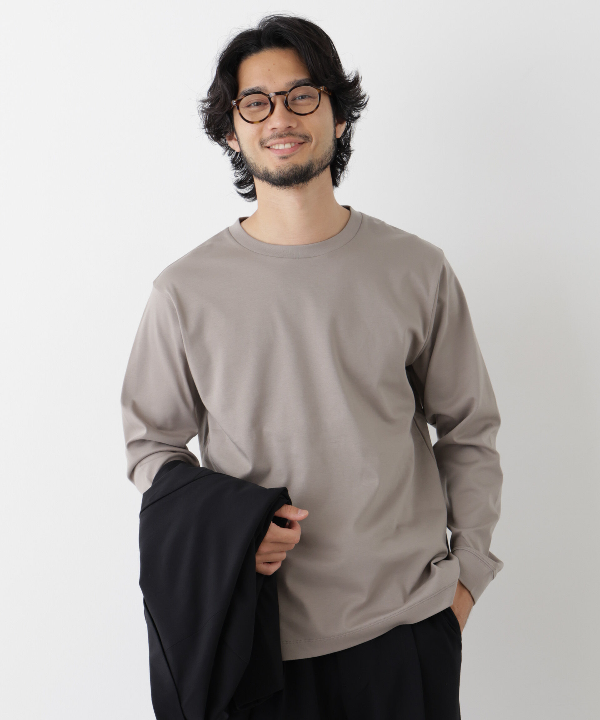 NANO universe「アンチスメルクルーネックTシャツ 長袖」|Tシャツ・カットソー|