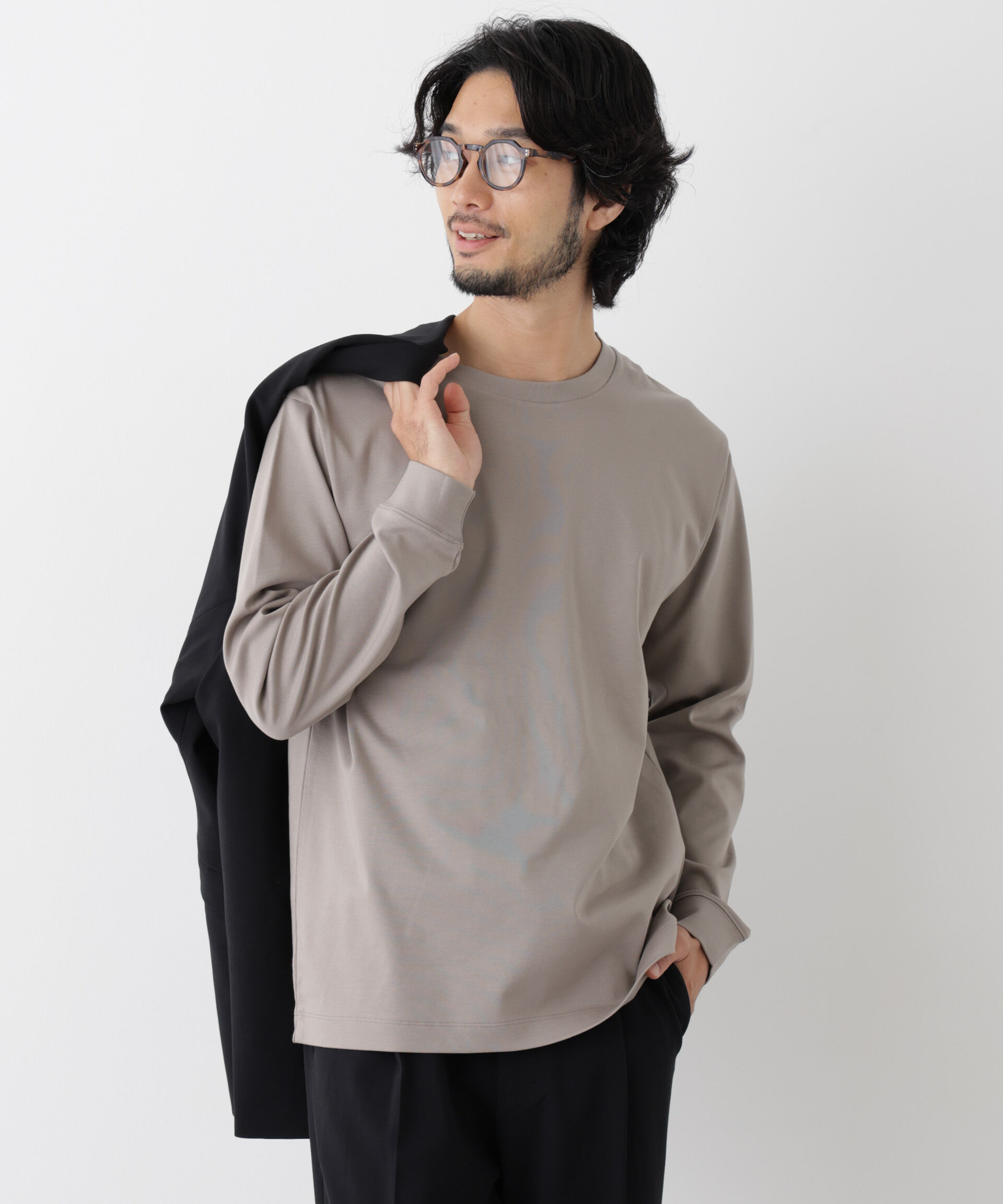 NANO universe「アンチスメルクルーネックTシャツ 長袖」|Tシャツ・カットソー|