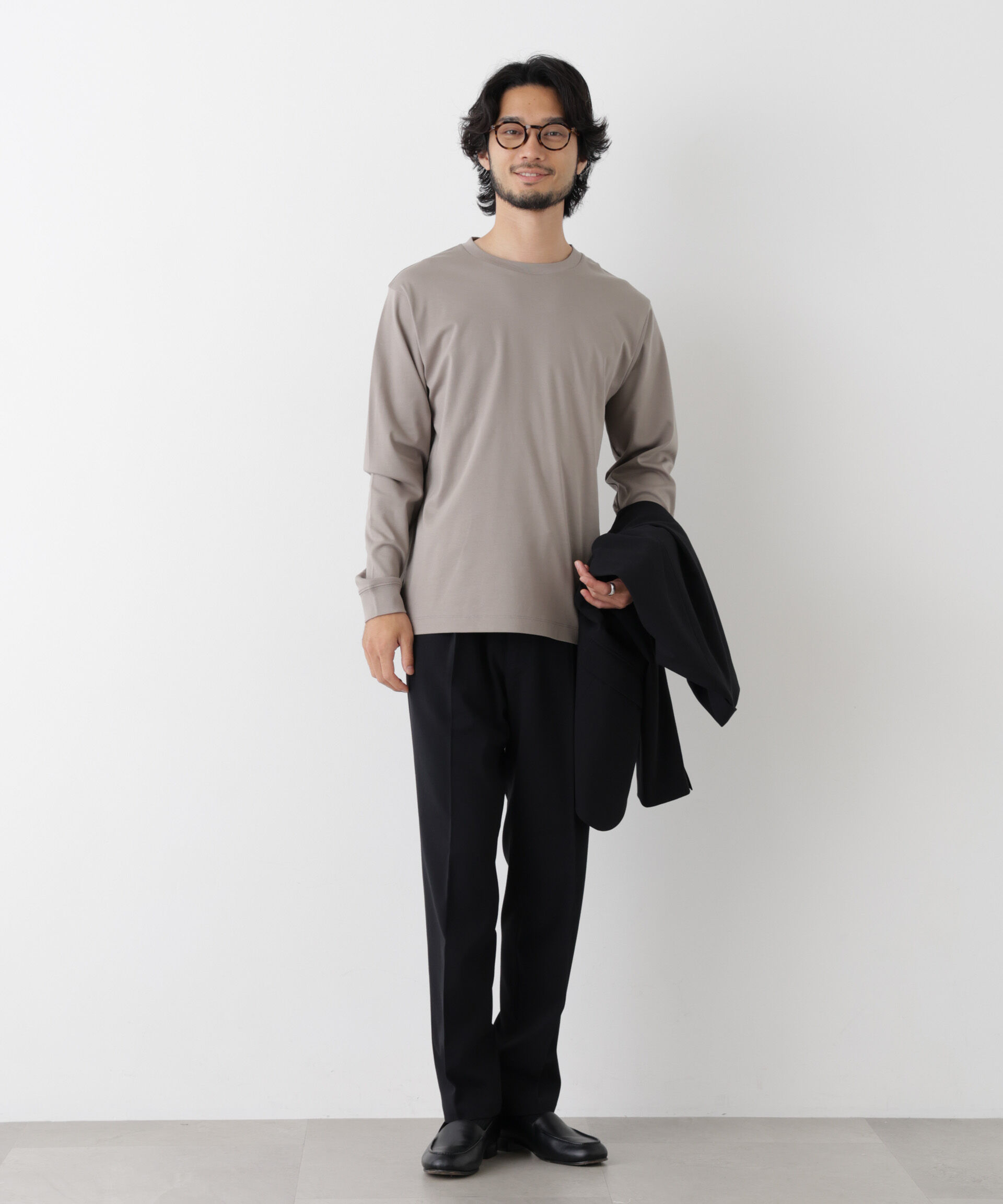 NANO universe「アンチスメルクルーネックTシャツ 長袖」|Tシャツ・カットソー|