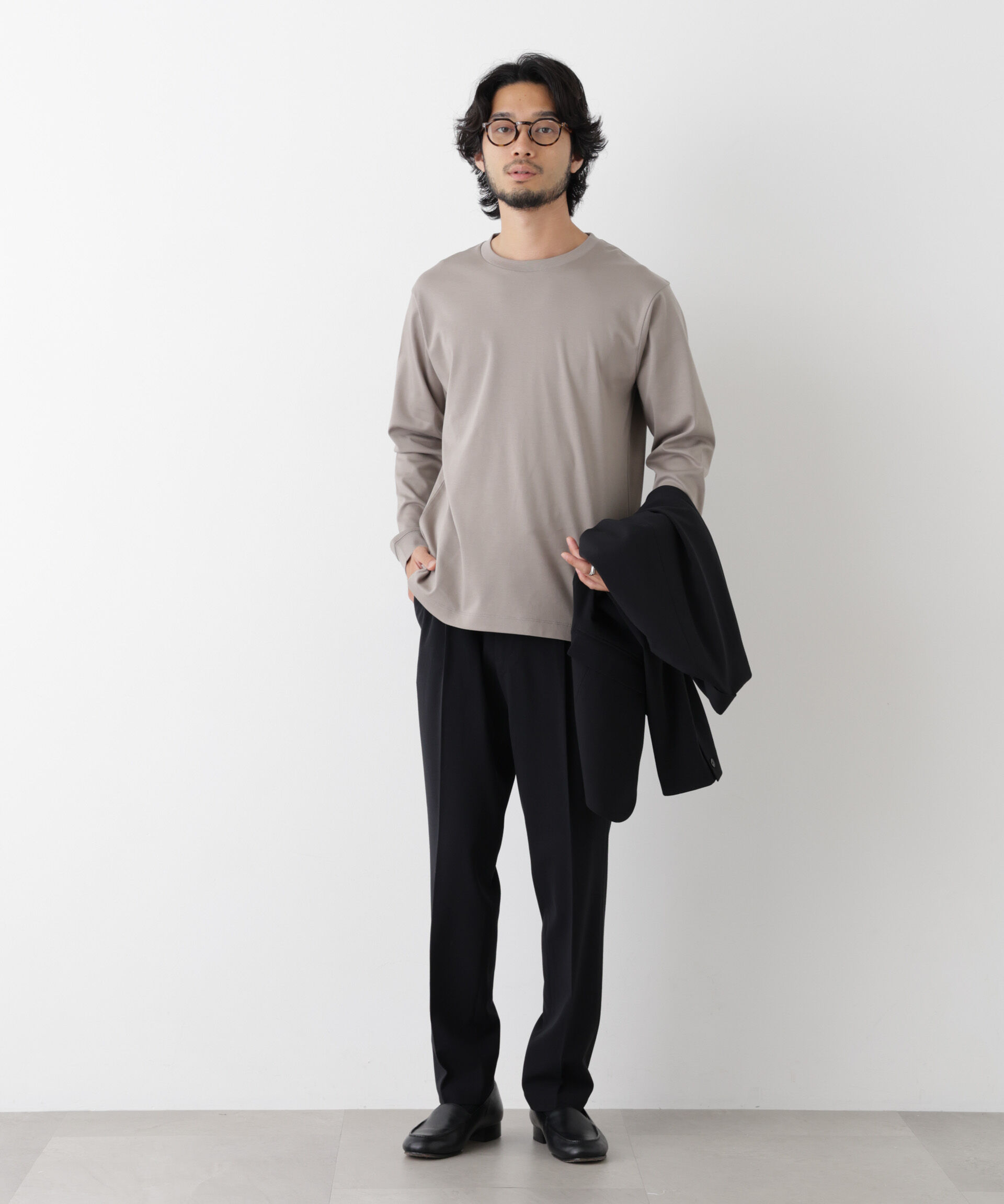 NANO universe「アンチスメルクルーネックTシャツ 長袖」|Tシャツ・カットソー|