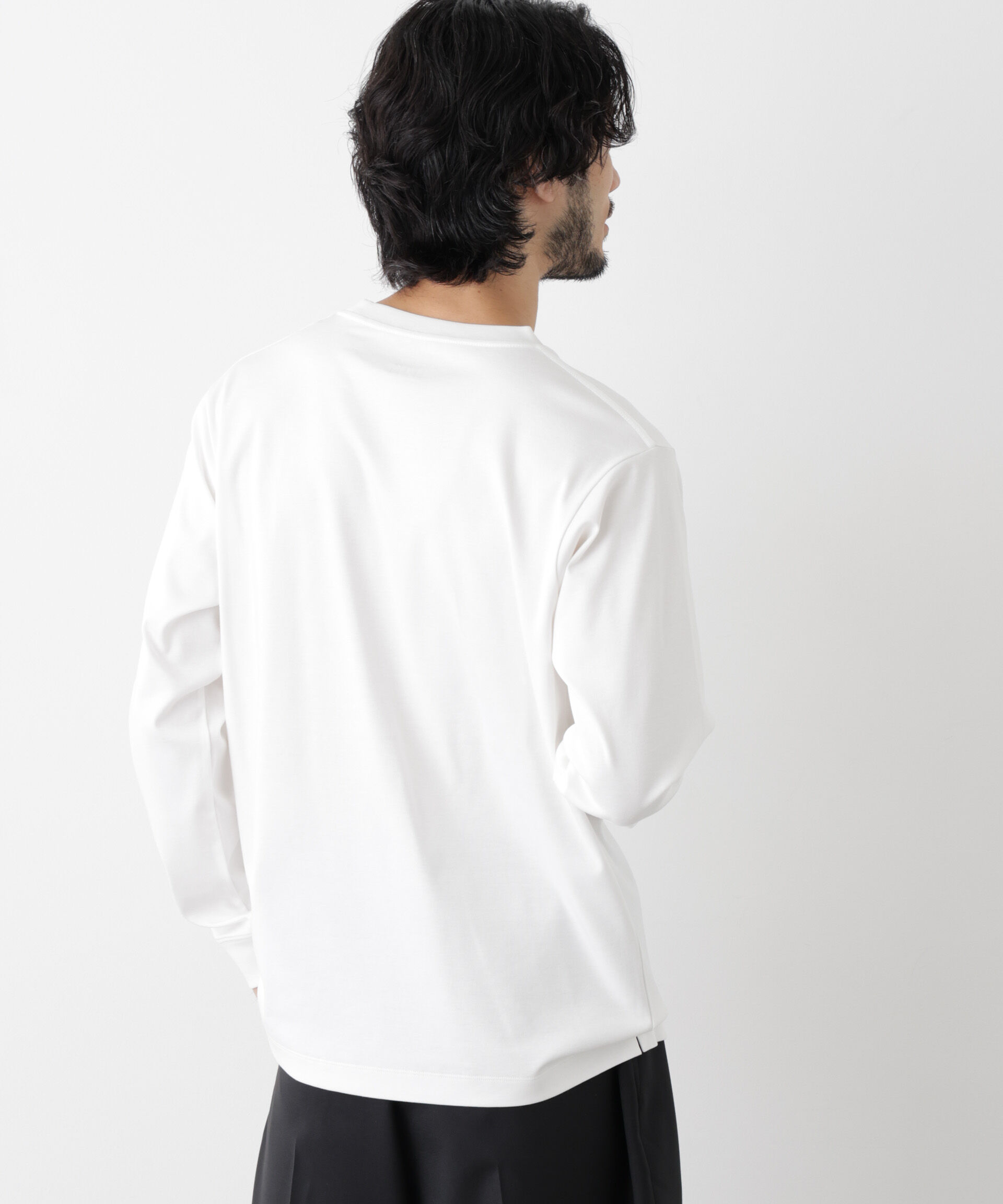 NANO universe「アンチスメルクルーネックTシャツ 長袖」|Tシャツ・カットソー|