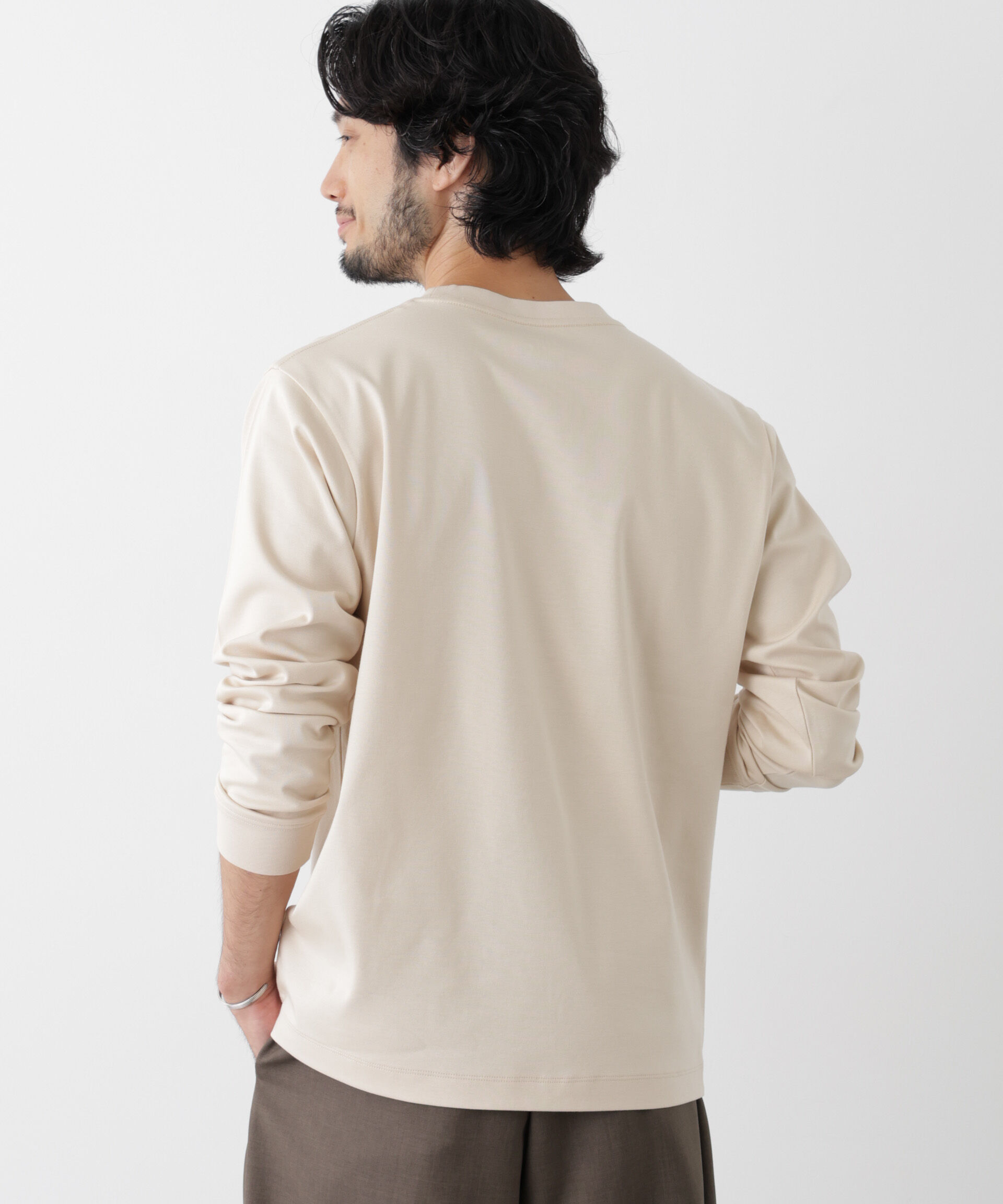 NANO universe「アンチスメルクルーネックTシャツ 長袖」|Tシャツ・カットソー|
